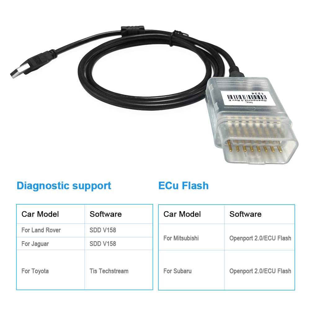 Amazon | OBD2 K-CAN診断ケーブル Openport 2.0 ECU用 トヨタの